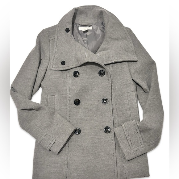 H&M double breasted heather grey peacoat - Picture 4 of 5